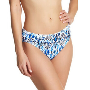 Tommy Bahama Vivid Ikat Hi-Waist Sash Hipster Bikini Bottoms Blue Size XL